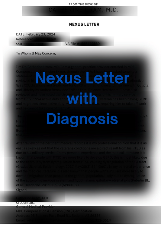 Nexus Letter With Diagnosis